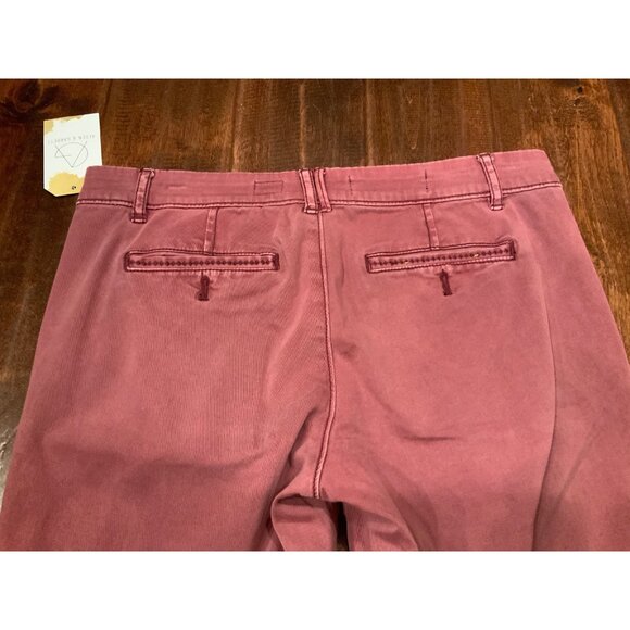 Pilcro and the Letterpress Cranberry Red “Hyphen" Straight Leg Pants, Size 28 - Picture 6 of 7
